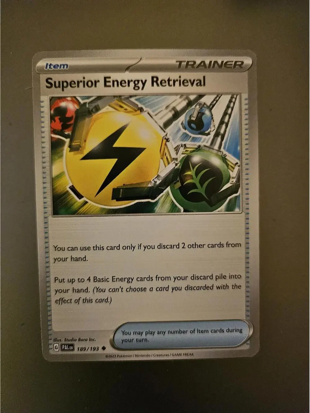 2023 Pokemon Card Pokemon Superior Energy Retrieval 189/193